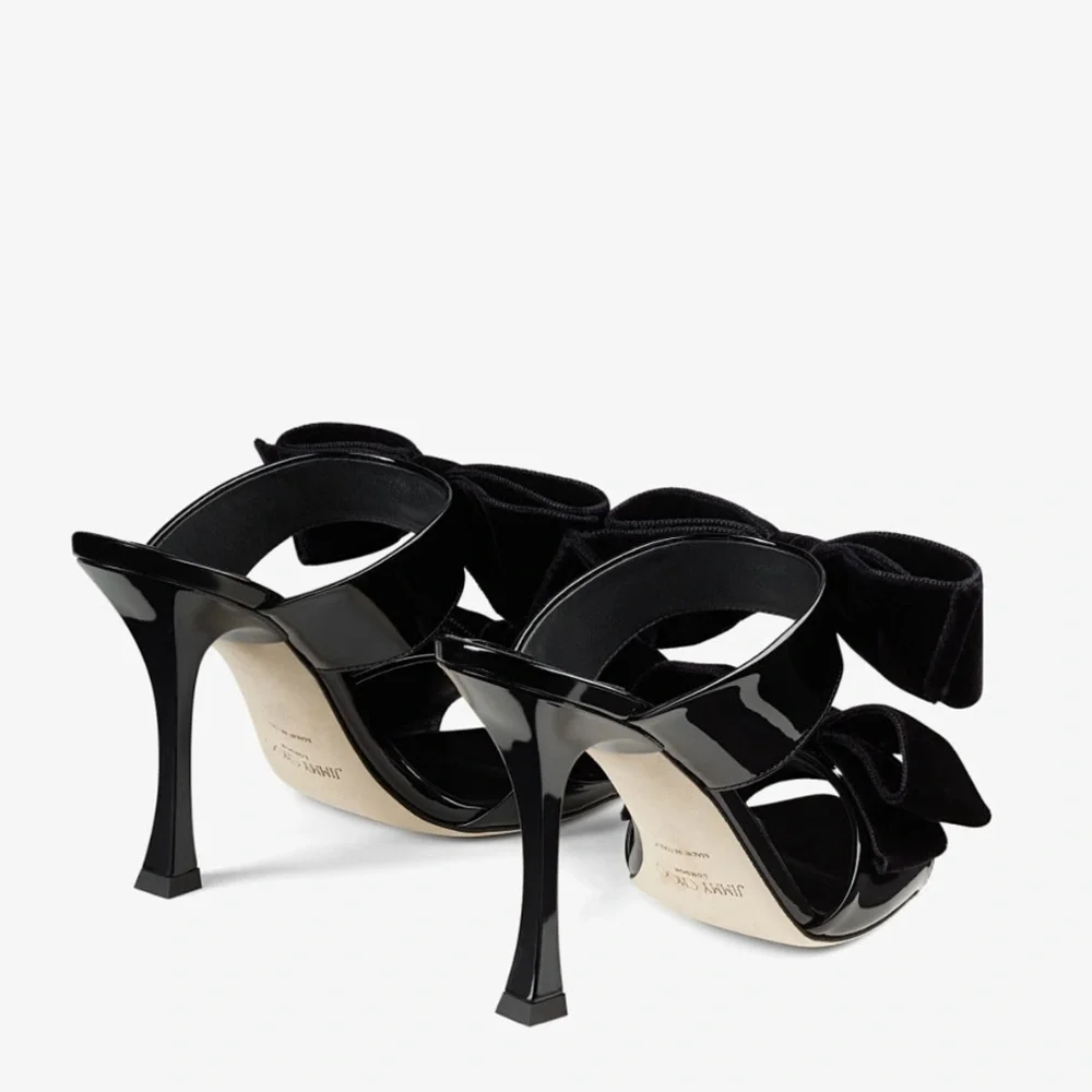 Jimmy Choo Black Flaca Sandal BNNW size 37.5 NEVER WORN - Picture 2 of 7